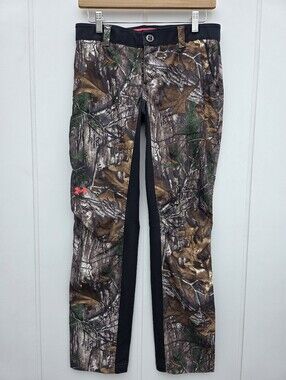 Under Armour Storm Realtree Camo Hunting Fletching Pants Womens Size 6 Fitted